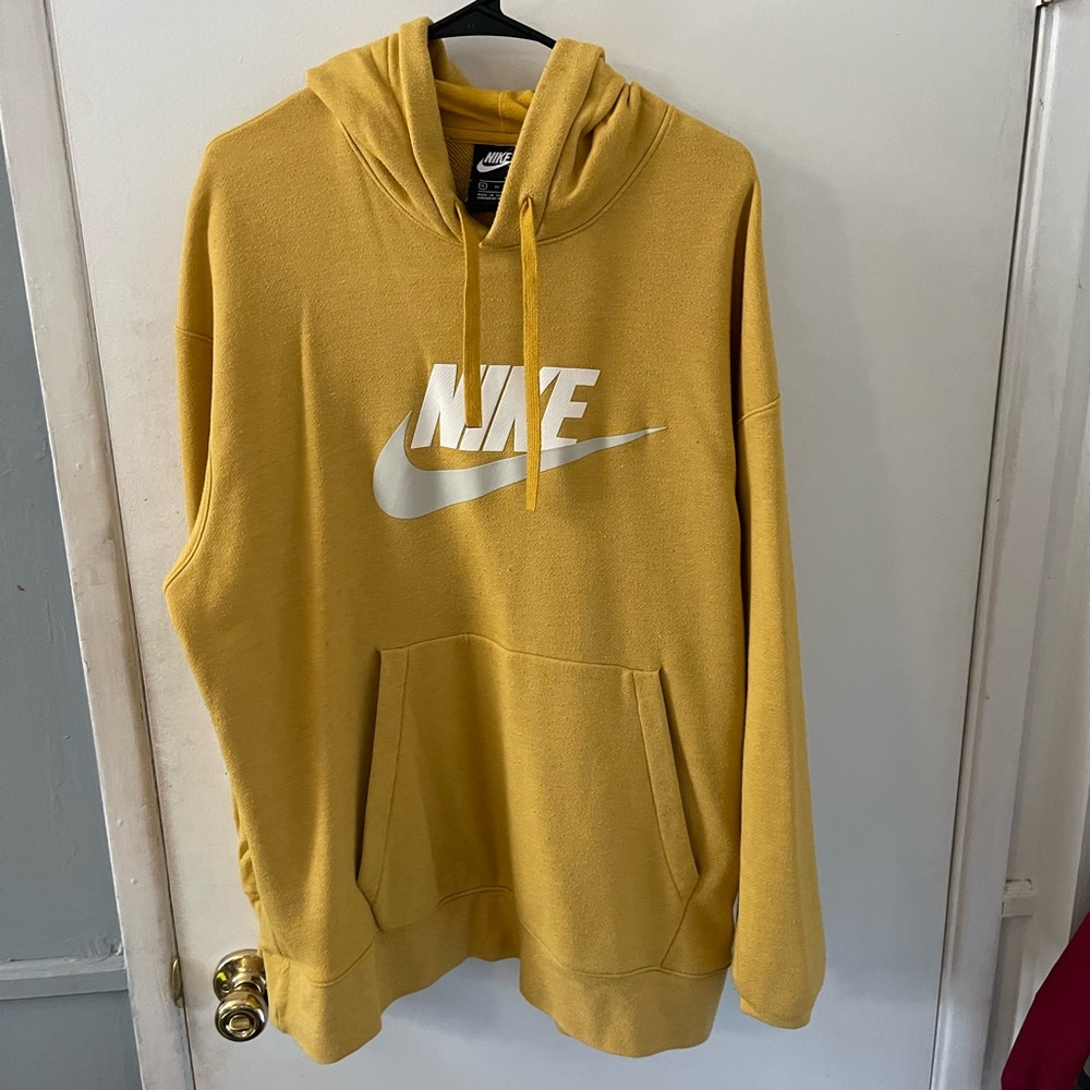 Nike hoodie mustard yellow no rips or stains